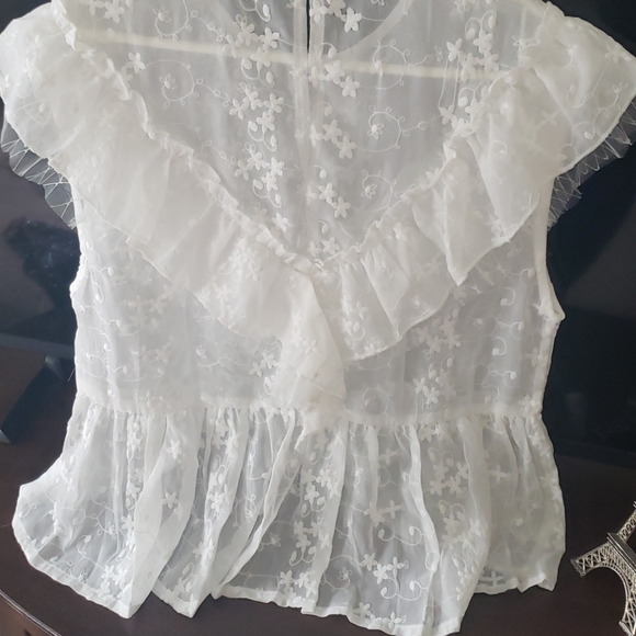 1 med left💗NEW POL ruffle top Ivory - Picture 9 of 11